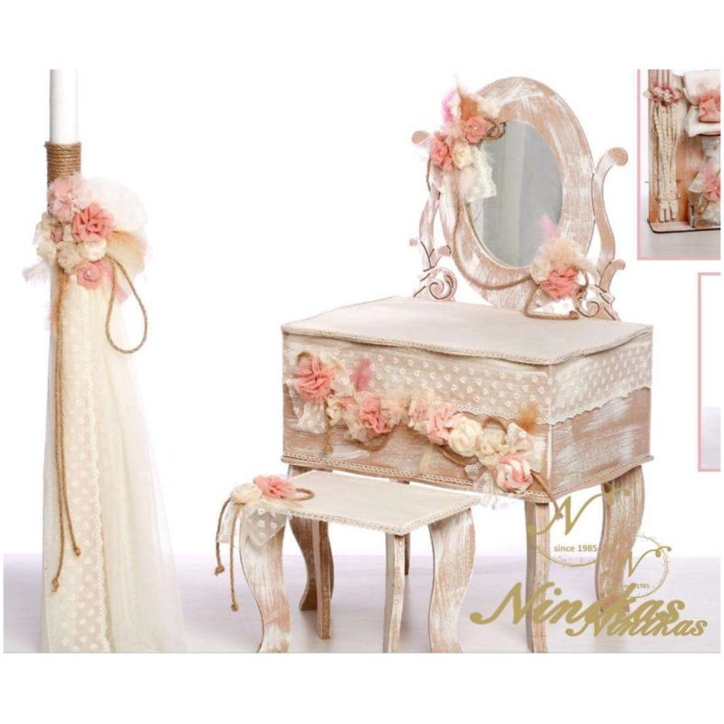 Boudoir Flowers Baptism Set Σετ Βάπτισης Κορίτσι