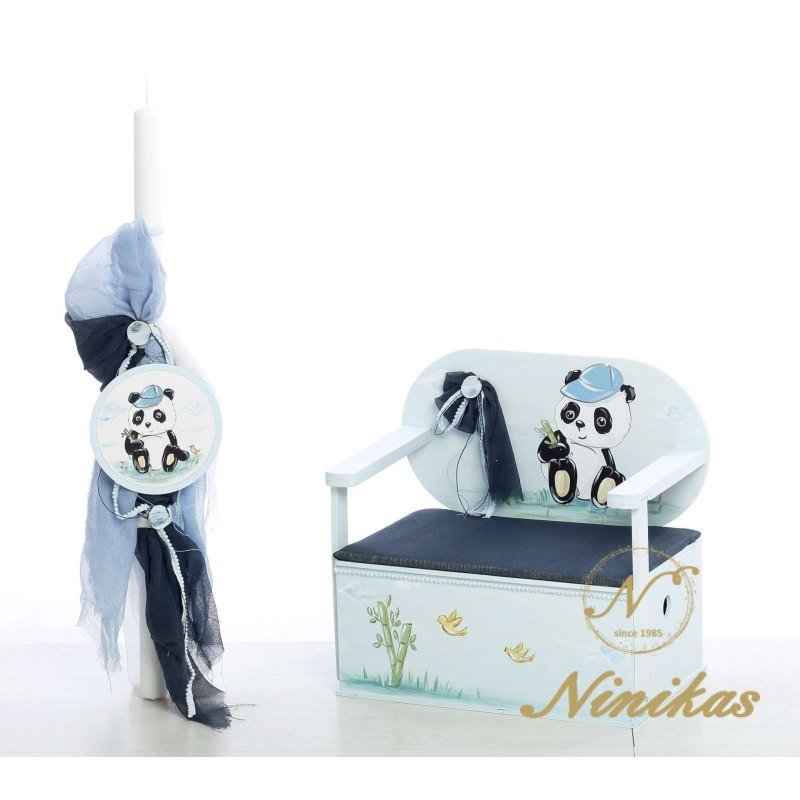 Panda Θρανίο 3 σε 1 Σετ Βάπτισης Αγόρι