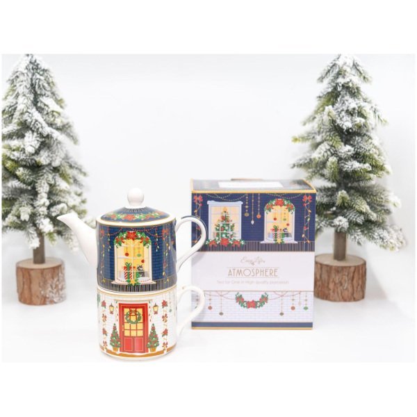 Porcelain Tea For One Set Χριστουγεννιάτικα Porcelain Tea For One Set Χριστουγεννιάτικα