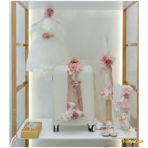 Floral Teddy Bear Βάπτιση Floral Teddy Bear Βάπτιση